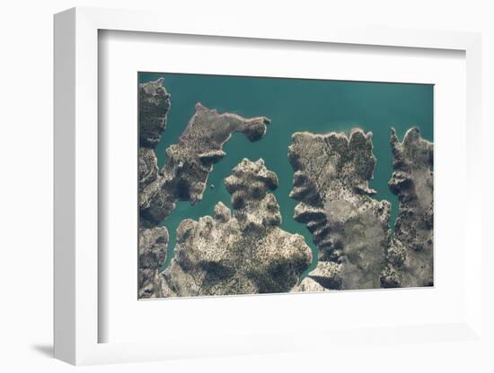 Natural Form, Landscape, Aerial View, Zahara, Lake, Shore, Fjord, Andalusia, Summer, Vacation-Frank Fleischmann-Framed Photographic Print