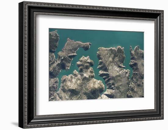 Natural Form, Landscape, Aerial View, Zahara, Lake, Shore, Fjord, Andalusia, Summer, Vacation-Frank Fleischmann-Framed Photographic Print