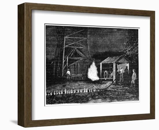 Natural Gas Well, 19th Century-Science Photo Library-Framed Photographic Print