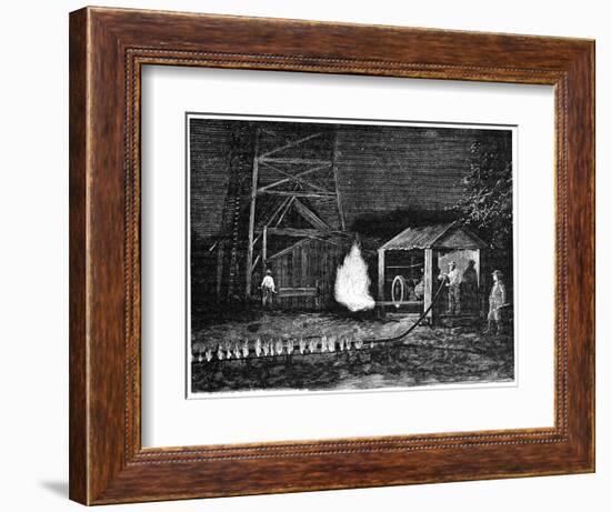 Natural Gas Well, 19th Century-Science Photo Library-Framed Photographic Print