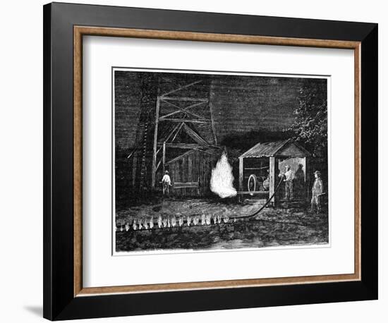 Natural Gas Well, 19th Century-Science Photo Library-Framed Photographic Print