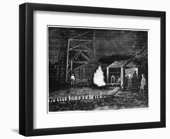 Natural Gas Well, 19th Century-Science Photo Library-Framed Photographic Print