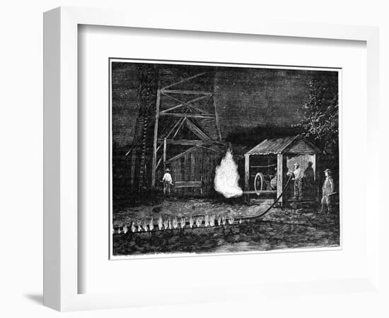 Natural Gas Well, 19th Century-Science Photo Library-Framed Photographic Print