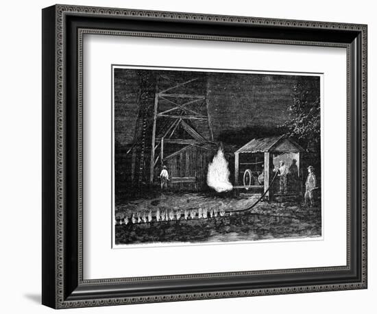 Natural Gas Well, 19th Century-Science Photo Library-Framed Photographic Print