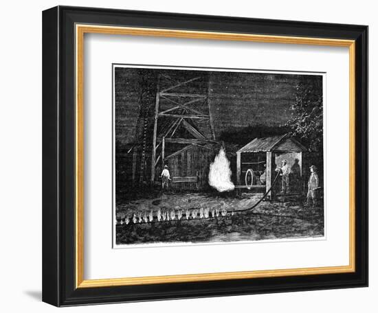 Natural Gas Well, 19th Century-Science Photo Library-Framed Photographic Print