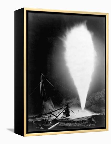 Natural Gas Wells, 1906. Burning Well at Independence, Kansas-H. W. Talbott and Chas. E. Craven-Framed Premier Image Canvas