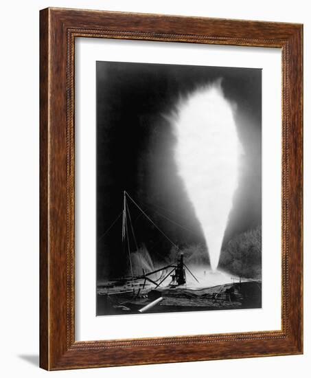 Natural Gas Wells, 1906. Burning Well at Independence, Kansas-H. W. Talbott and Chas. E. Craven-Framed Photographic Print