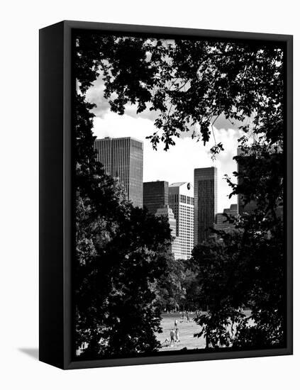 Natural Heart Formed by Trees Overlooking Buildings, Central Park in Summer, Manhattan, New York-Philippe Hugonnard-Framed Premier Image Canvas