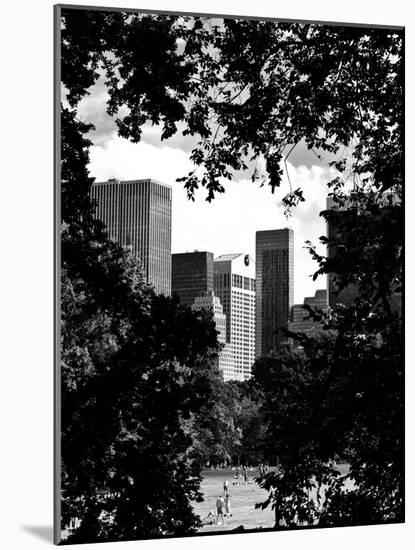 Natural Heart Formed by Trees Overlooking Buildings, Central Park in Summer, Manhattan, New York-Philippe Hugonnard-Mounted Photographic Print
