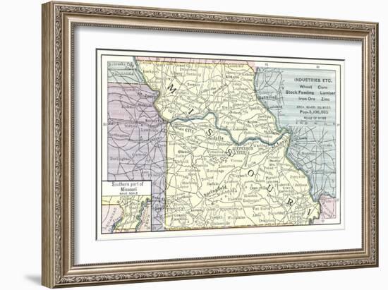 Natural Resources Map of Missouri-null-Framed Art Print