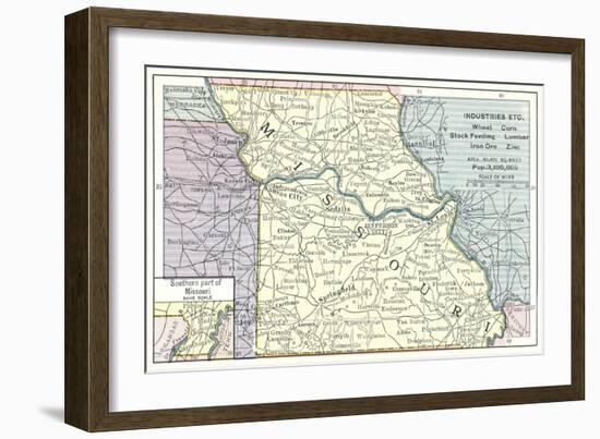 Natural Resources Map of Missouri-null-Framed Art Print