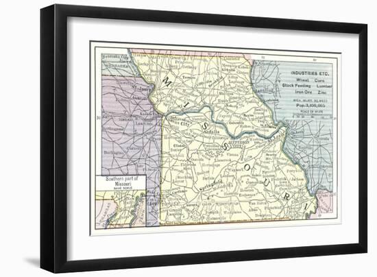 Natural Resources Map of Missouri-null-Framed Art Print