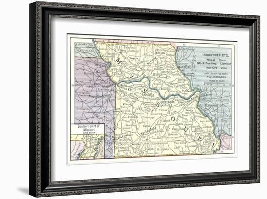 Natural Resources Map of Missouri-null-Framed Art Print