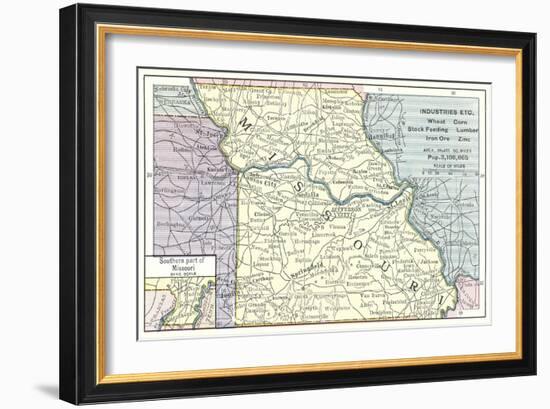 Natural Resources Map of Missouri-null-Framed Art Print