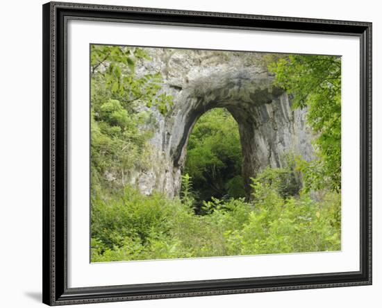 Natural Rock Arch Leading to Reynards Cave, Dovedale, Peak District Np, Derbyshire, UK-Gary Smith-Framed Photographic Print