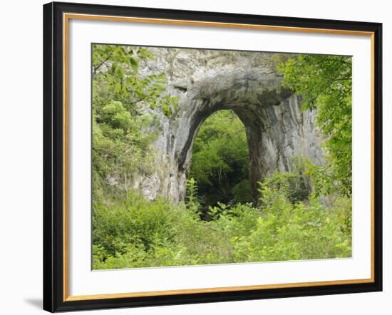 Natural Rock Arch Leading to Reynards Cave, Dovedale, Peak District Np, Derbyshire, UK-Gary Smith-Framed Photographic Print