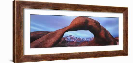 Natural rock formations, Alabama Hills Natural Arch, Mobius Arch, Movie Road, Lone Pine, Califor...-Panoramic Images-Framed Photographic Print