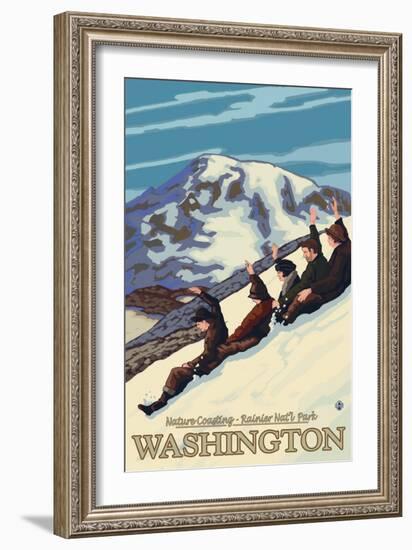 Nature Coasting, Mt. Rainier National Park, Washington-Lantern Press-Framed Art Print