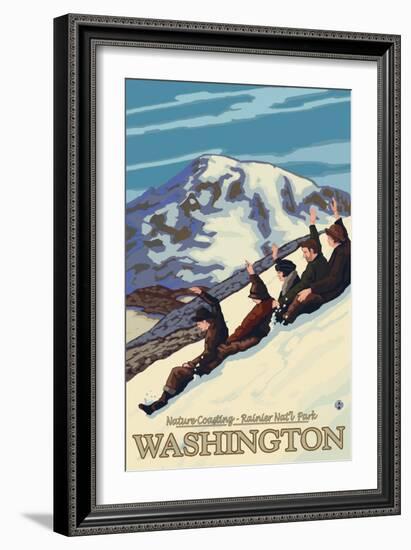 Nature Coasting, Mt. Rainier National Park, Washington-Lantern Press-Framed Art Print