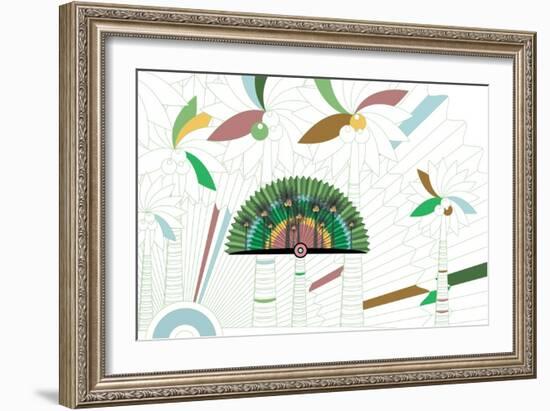 Nature Fan, Coconut-Belen Mena-Framed Giclee Print