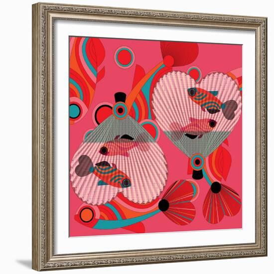 Nature Fan, Fish Color-Belen Mena-Framed Giclee Print