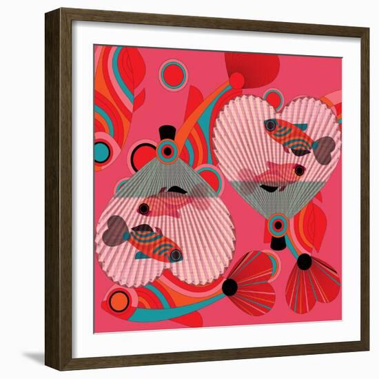 Nature Fan, Fish Color-Belen Mena-Framed Giclee Print