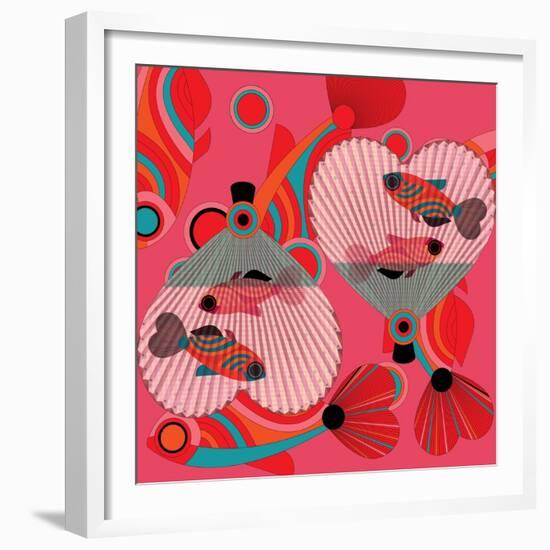 Nature Fan, Fish Color-Belen Mena-Framed Giclee Print