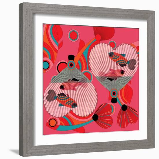 Nature Fan, Fish Color-Belen Mena-Framed Giclee Print