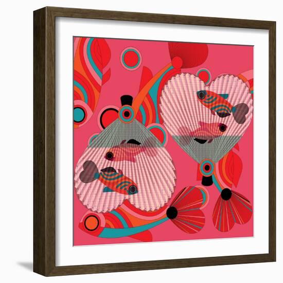 Nature Fan, Fish Color-Belen Mena-Framed Giclee Print