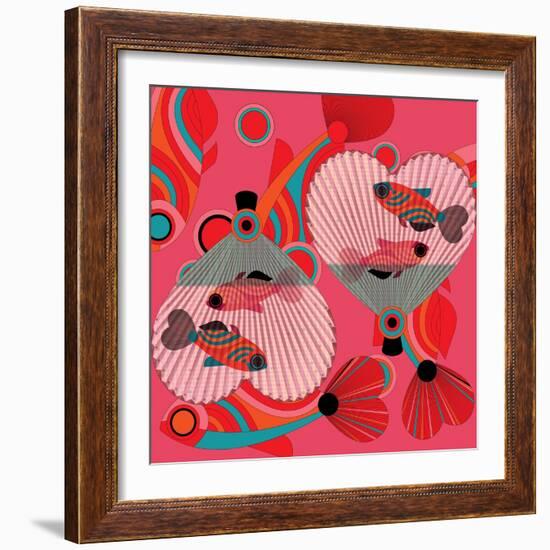 Nature Fan, Fish Color-Belen Mena-Framed Giclee Print