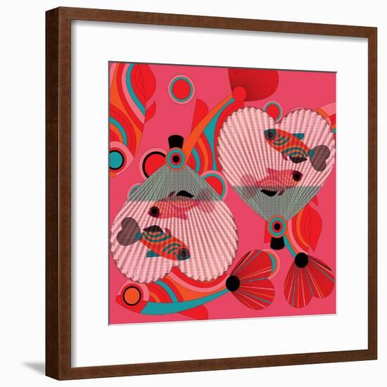 Nature Fan, Fish Color-Belen Mena-Framed Giclee Print