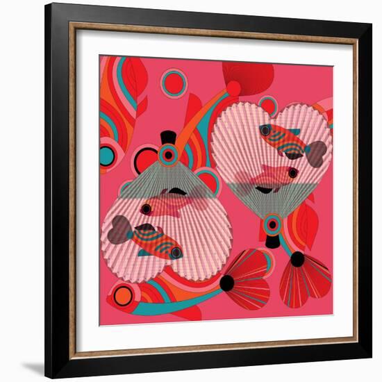 Nature Fan, Fish Color-Belen Mena-Framed Giclee Print