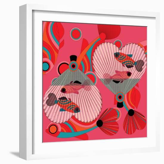 Nature Fan, Fish Color-Belen Mena-Framed Giclee Print