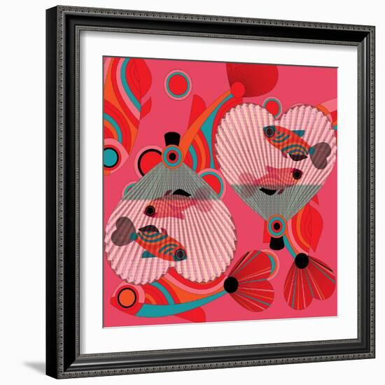 Nature Fan, Fish Color-Belen Mena-Framed Giclee Print