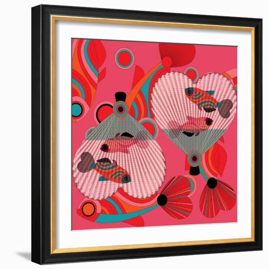 Nature Fan, Fish Color-Belen Mena-Framed Giclee Print