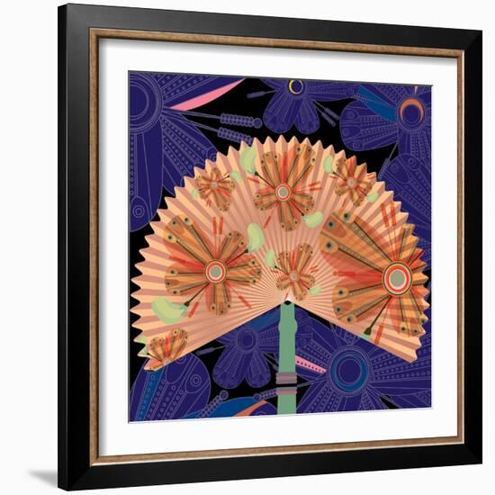 Nature Fan, Flower Purple Color-Belen Mena-Framed Giclee Print