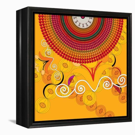 Nature Fan, Flower Yellow Color-Belen Mena-Framed Premier Image Canvas