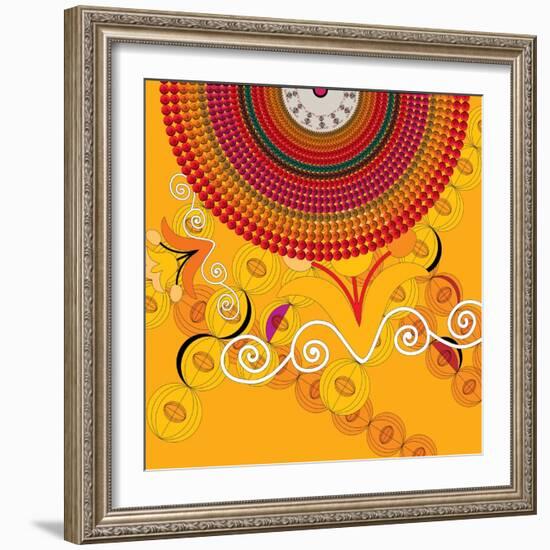 Nature Fan, Flower Yellow Color-Belen Mena-Framed Giclee Print