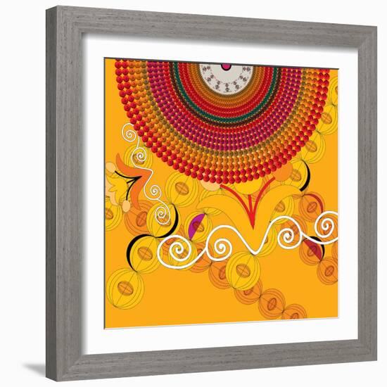 Nature Fan, Flower Yellow Color-Belen Mena-Framed Giclee Print