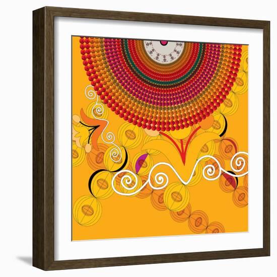 Nature Fan, Flower Yellow Color-Belen Mena-Framed Giclee Print