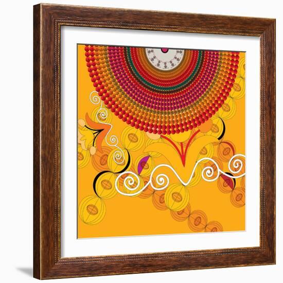 Nature Fan, Flower Yellow Color-Belen Mena-Framed Giclee Print