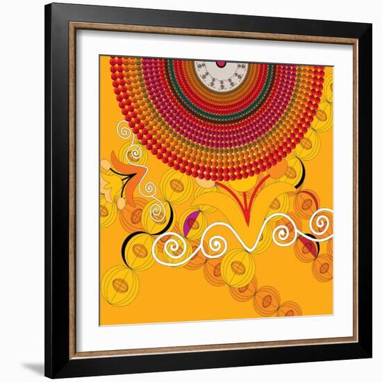 Nature Fan, Flower Yellow Color-Belen Mena-Framed Giclee Print