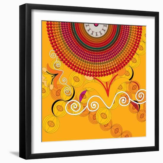 Nature Fan, Flower Yellow Color-Belen Mena-Framed Giclee Print