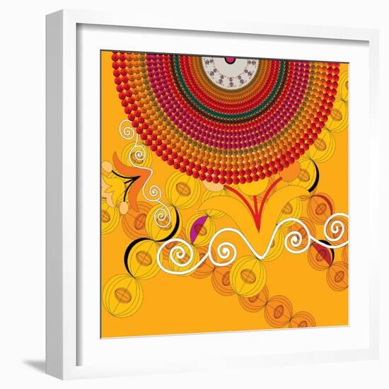 Nature Fan, Flower Yellow Color-Belen Mena-Framed Giclee Print