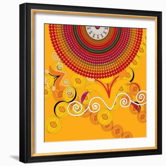 Nature Fan, Flower Yellow Color-Belen Mena-Framed Giclee Print