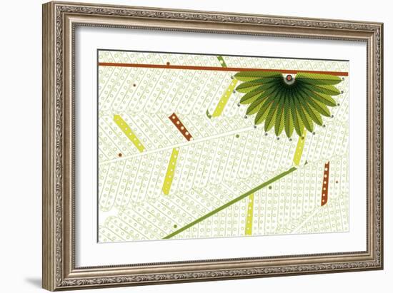 Nature Fan, Green Leaves-Belen Mena-Framed Giclee Print