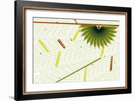 Nature Fan, Green Leaves-Belen Mena-Framed Giclee Print