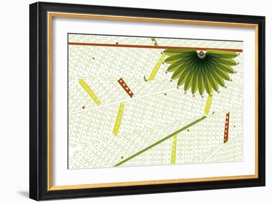 Nature Fan, Green Leaves-Belen Mena-Framed Giclee Print