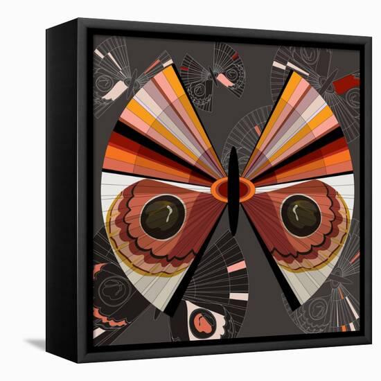 Nature Fan, Moth Color-Belen Mena-Framed Premier Image Canvas