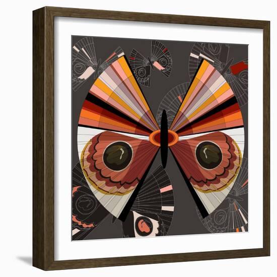 Nature Fan, Moth Color-Belen Mena-Framed Giclee Print